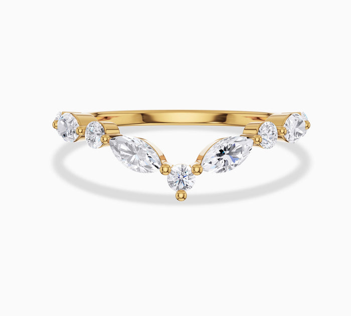 Lab Grown Diamond Curved Wedding Band