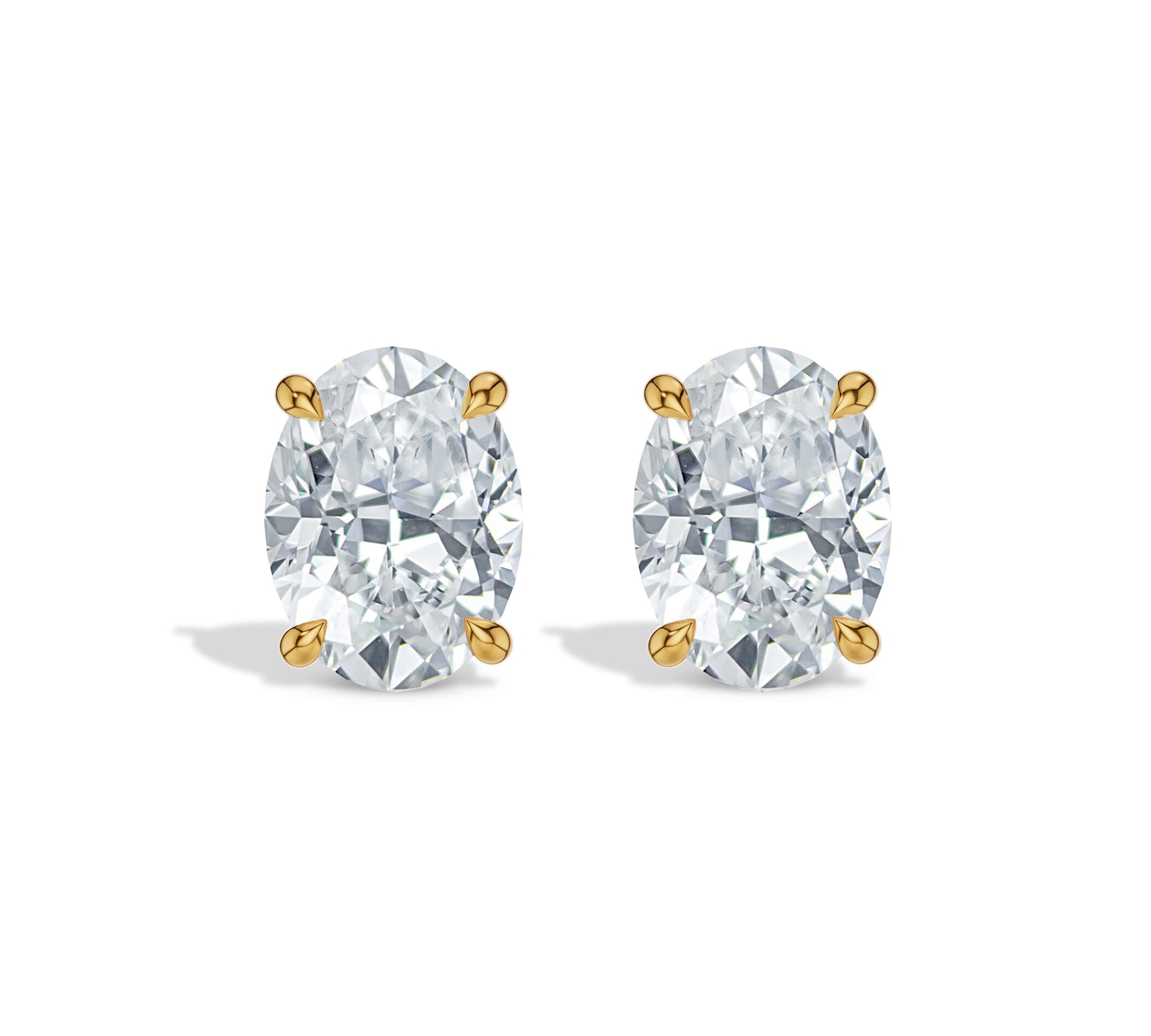 oval diamond stud earrings
