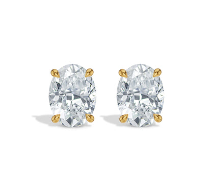 oval diamond stud earrings