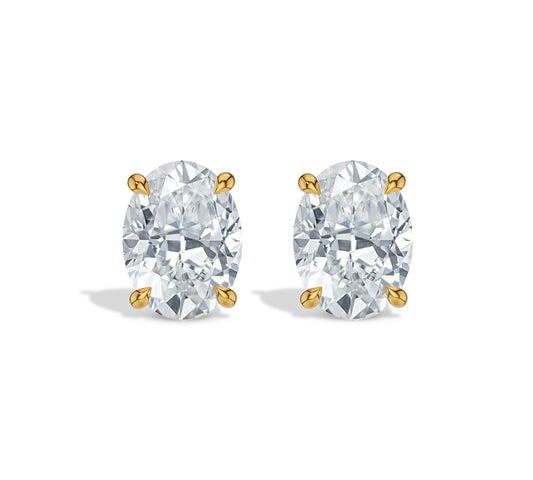 oval diamond stud earrings