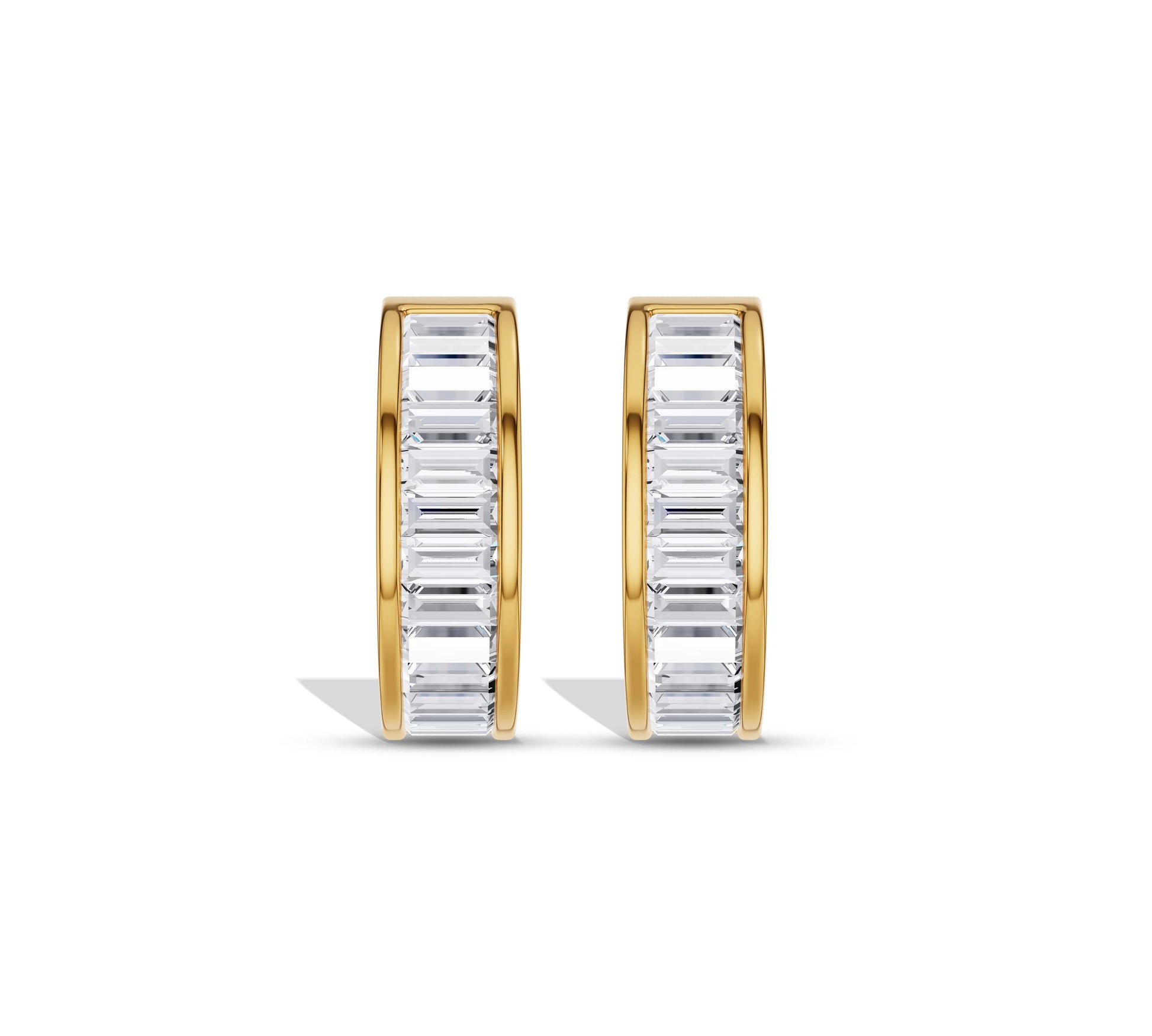 diamond huggie hoop earrings