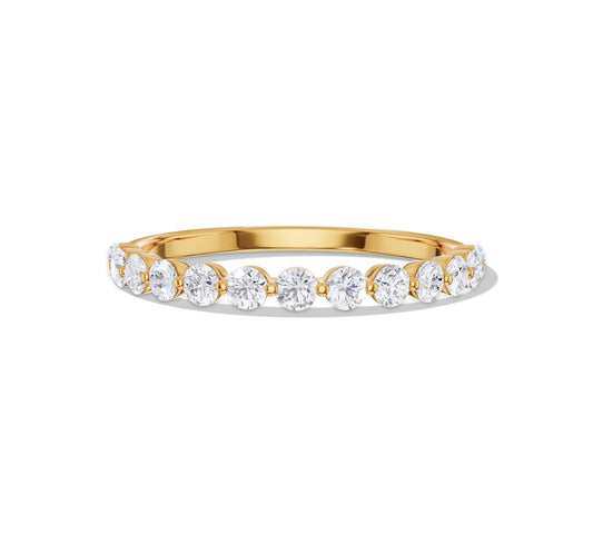 Shared Prong Stackable Wedding Band