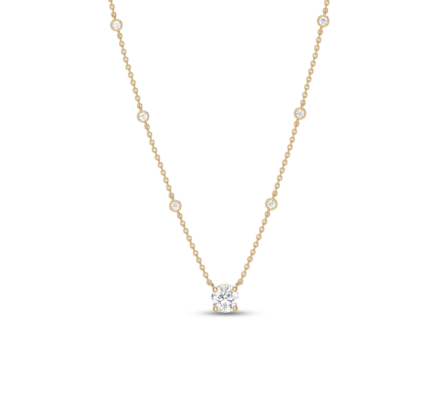 yellow gold Station Necklace for her
