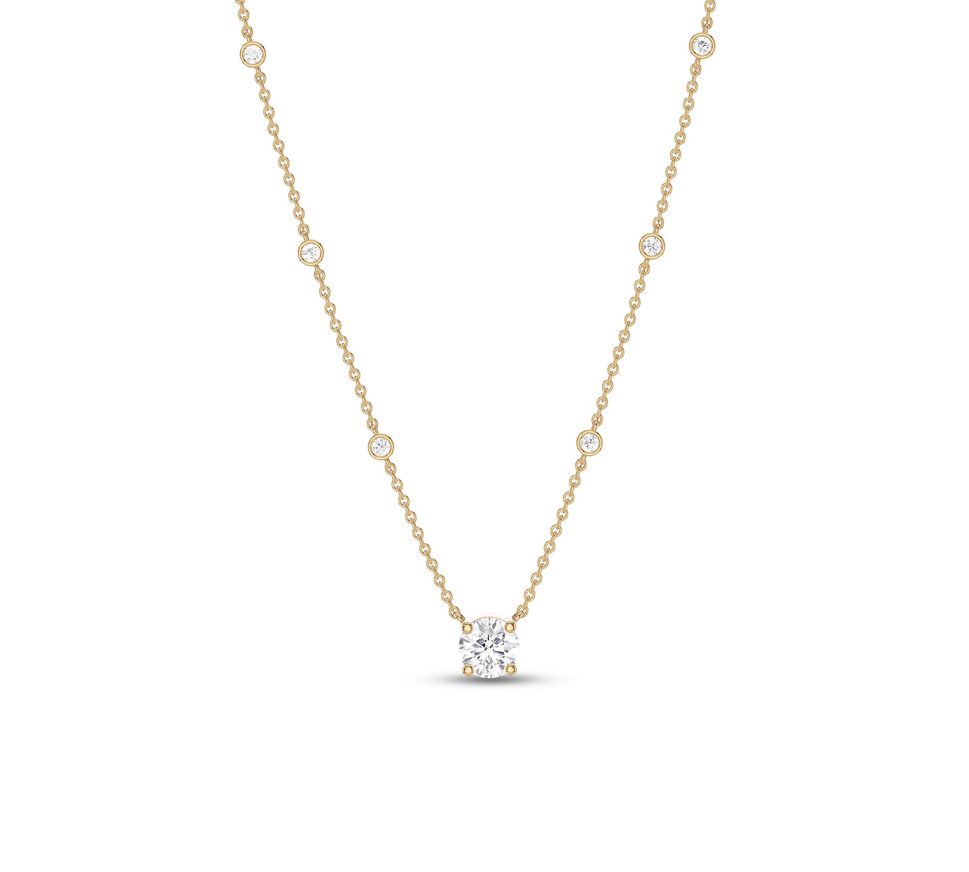 yellow gold Station Necklace for her