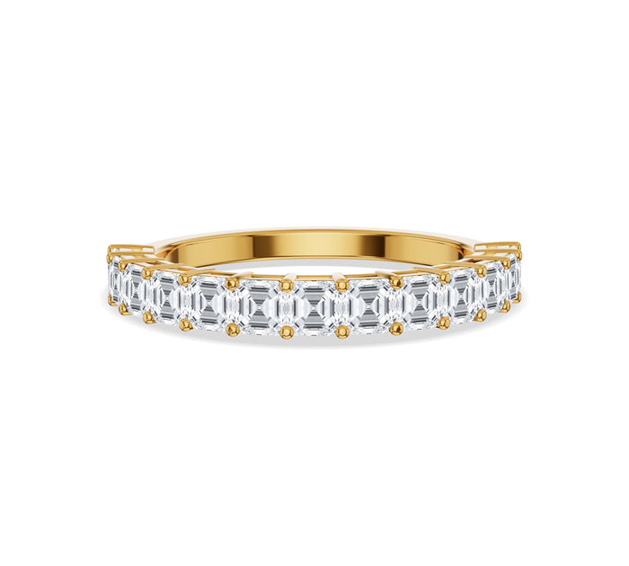 Asscher Cut Diamond Half Eternity Band