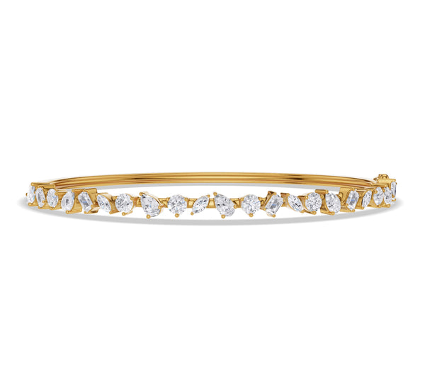 Multi Shape Diamond Bangle Bracelet