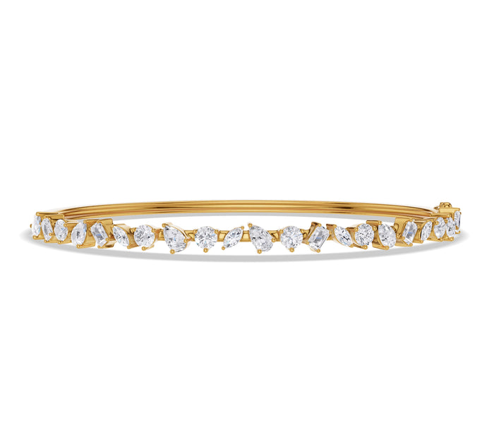 Multi Shape Diamond Bangle Bracelet