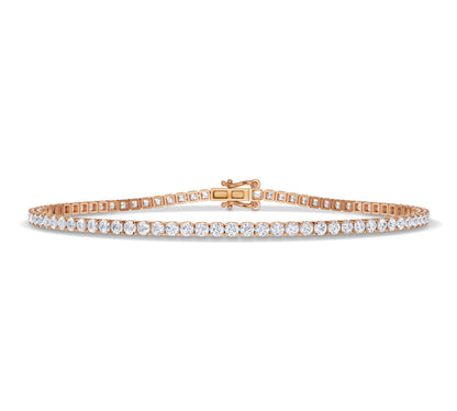 rose gold round diamond tennis bracelet