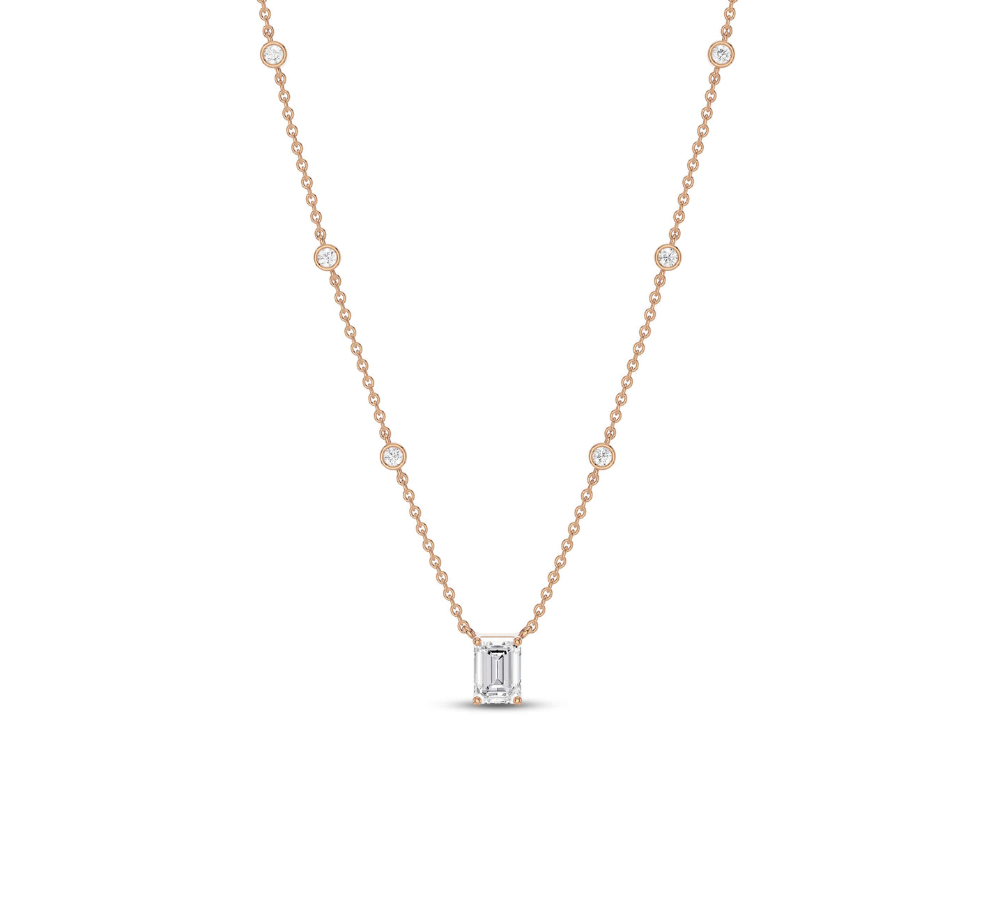 diamond necklace pendant with emerald