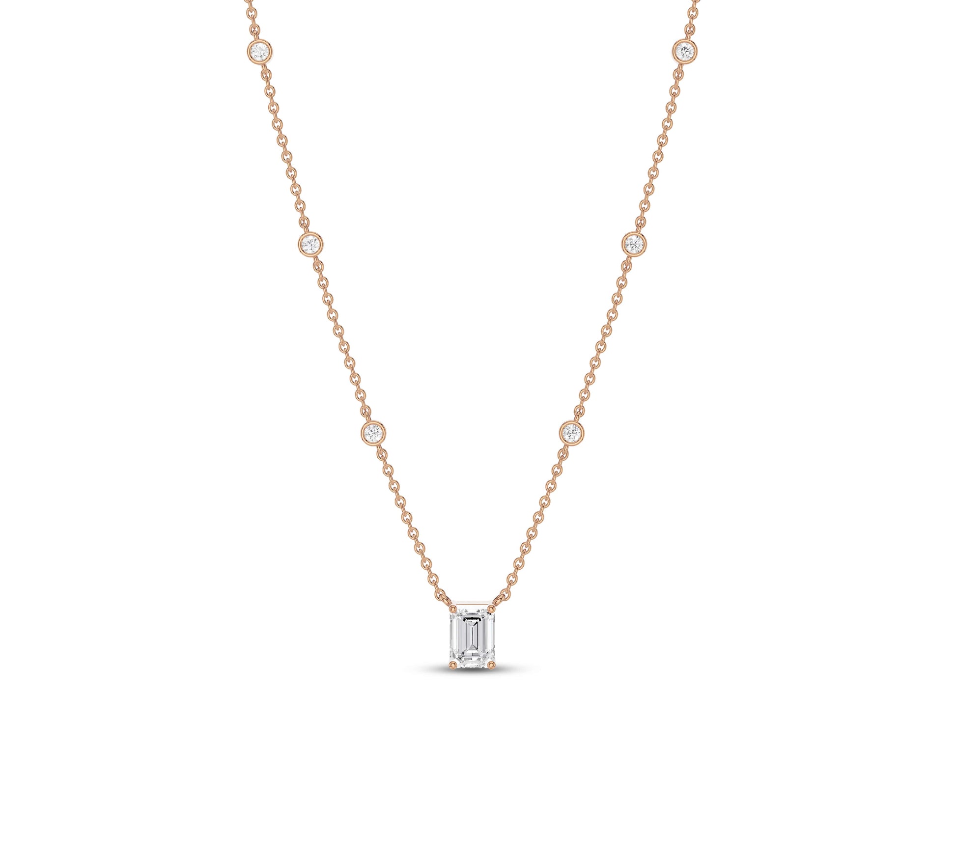 diamond necklace pendant with emerald
