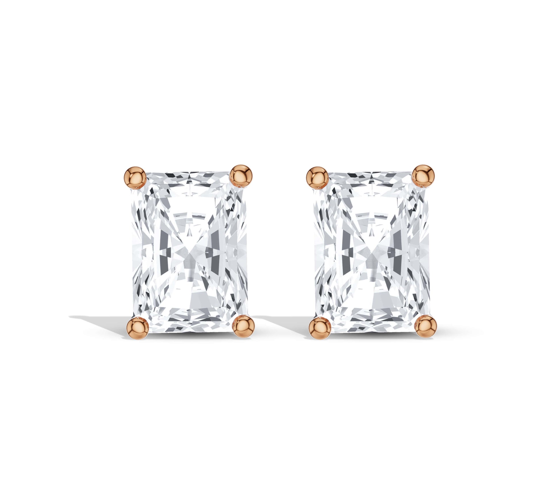 Rounded corner diamond earrings