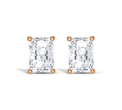 Rounded corner diamond earrings