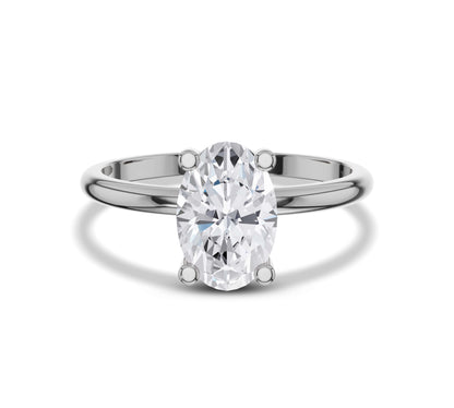white gold oval diamond ring