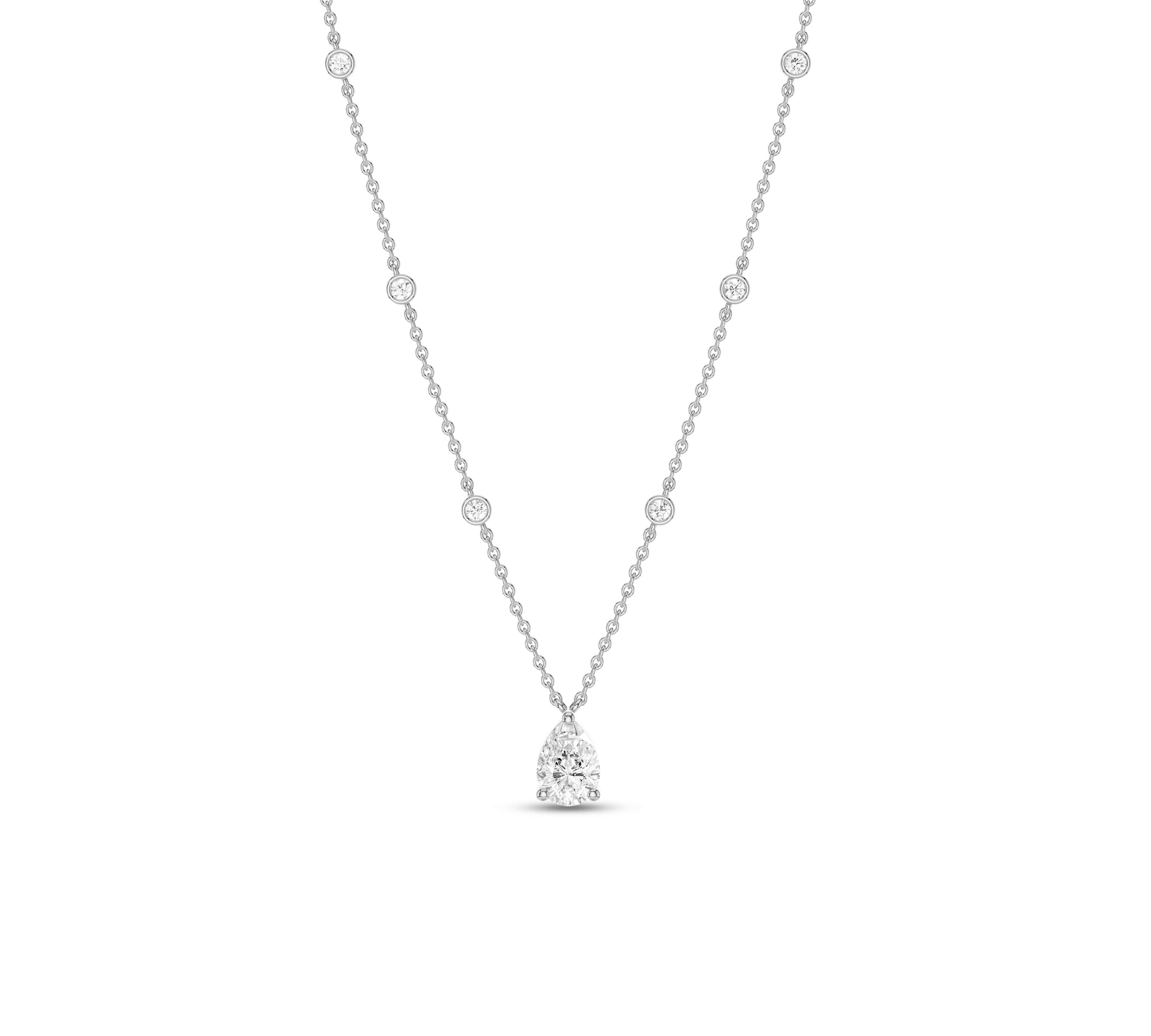 white gold Station Necklace
