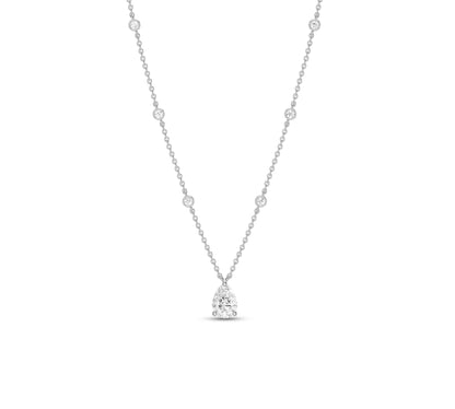 white gold Station Necklace