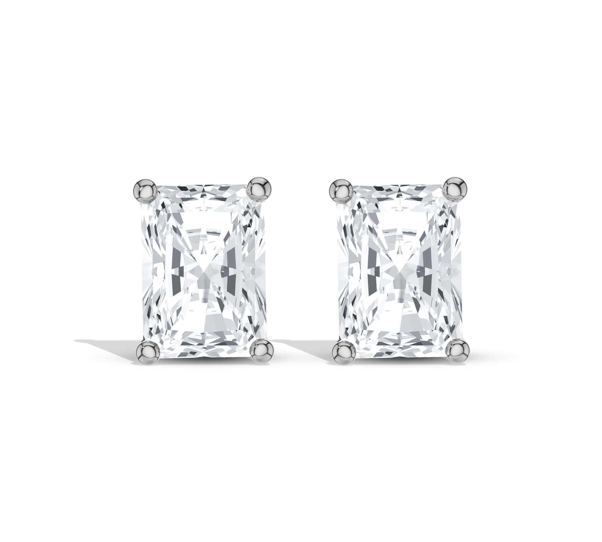 Classic rectangular diamond earrings