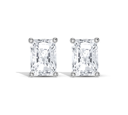 Classic rectangular diamond earrings
