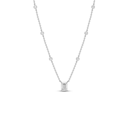 diamond necklace pendant white gold emerald