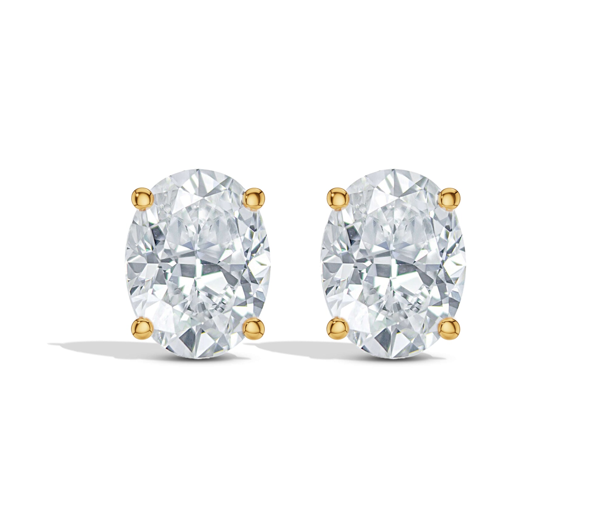 Rose gold oval diamond earrings