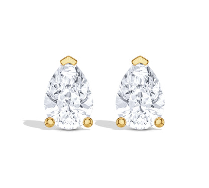 Pear-shaped diamond stud earrings white gold