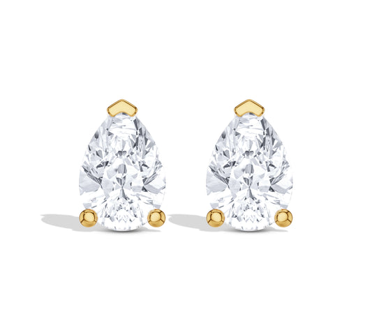 Pear-shaped diamond stud earrings white gold