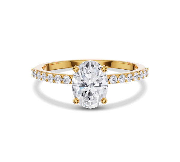 Oval Shaped Engagement Ring with Side Stone