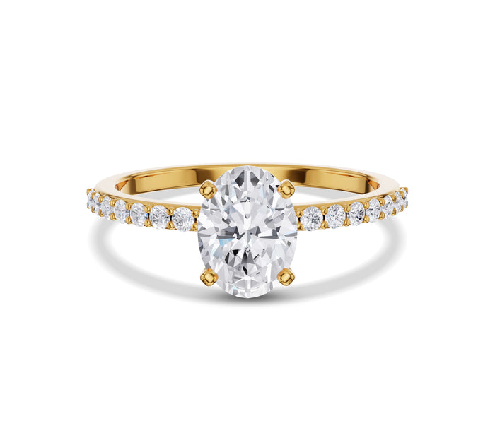 Oval Shaped Engagement Ring with Side Stone