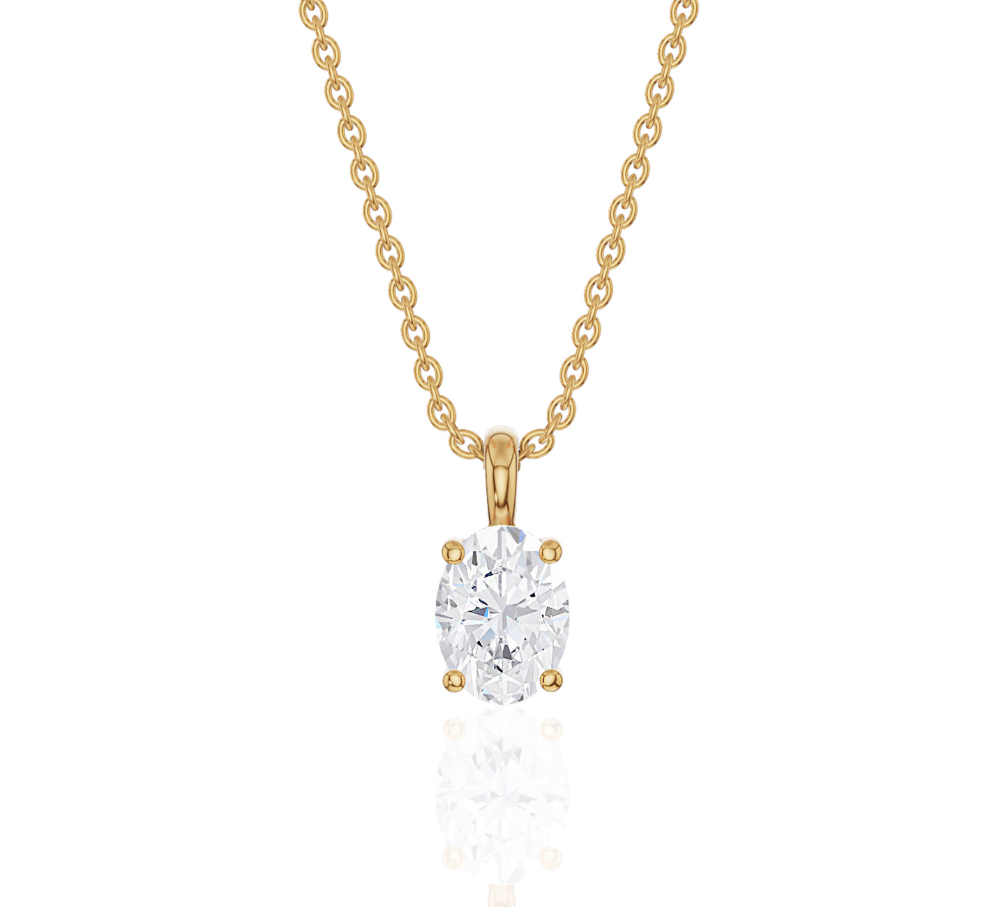 oval diamond pendant necklace