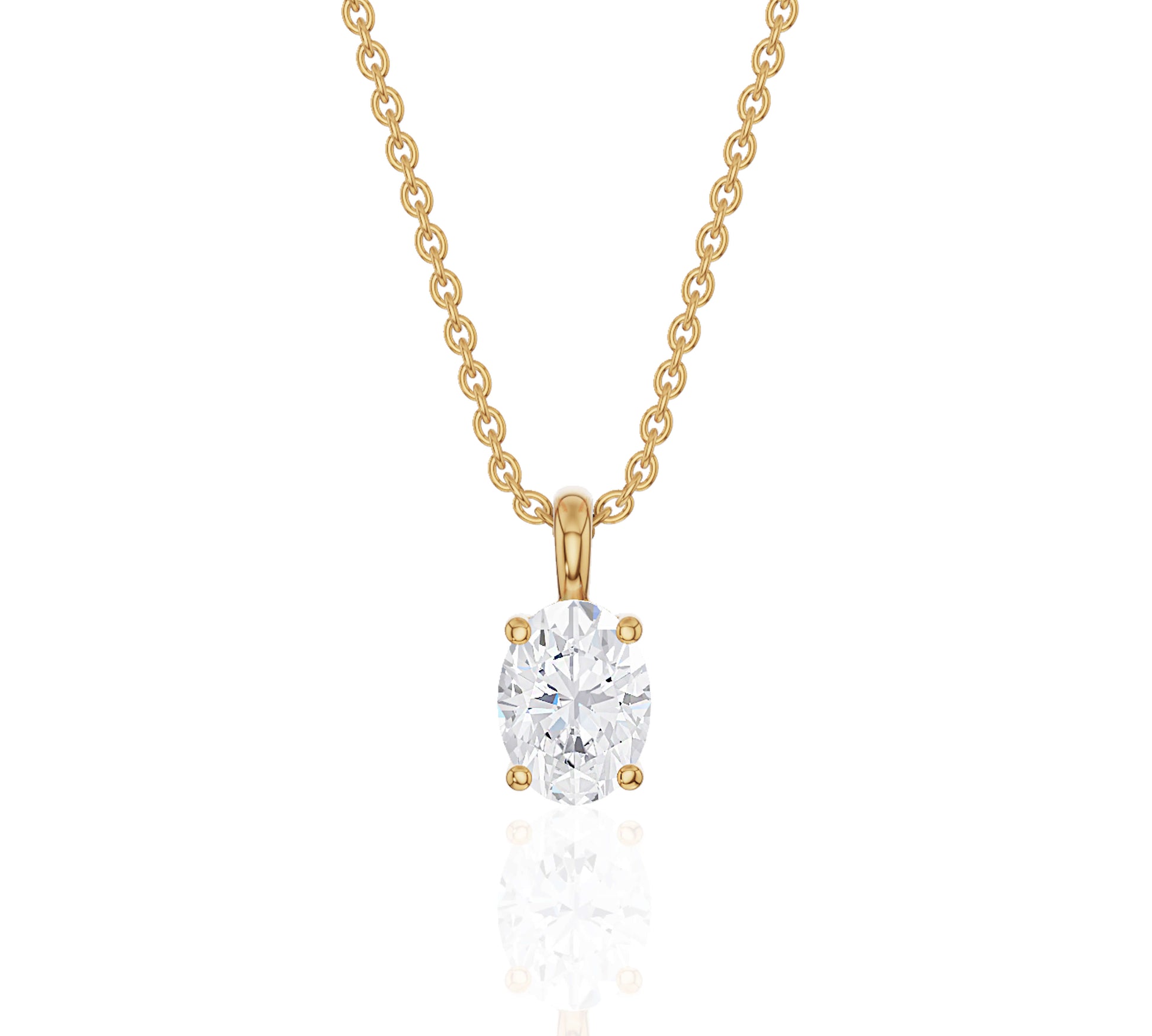 oval diamond pendant necklace