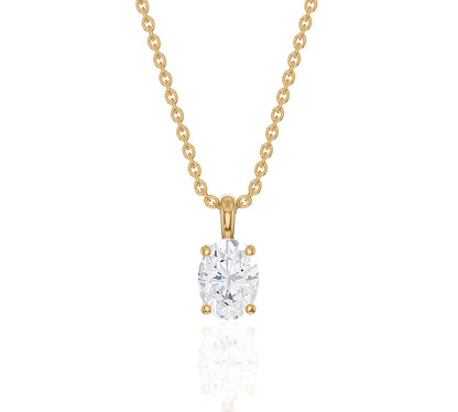 oval diamond pendant necklace