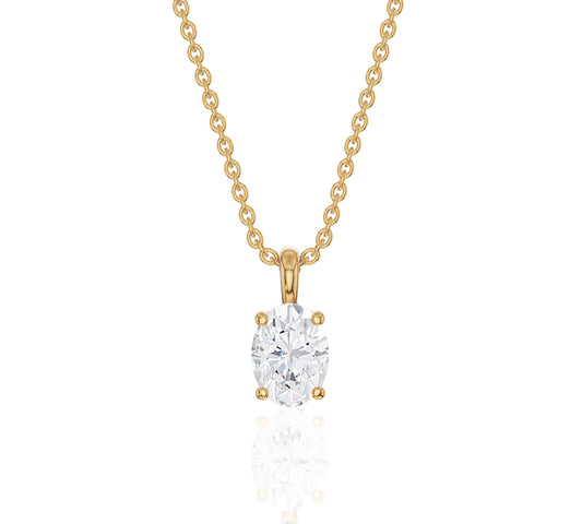 oval diamond pendant necklace