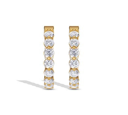 Full eternity hoop earrings with round diamonds