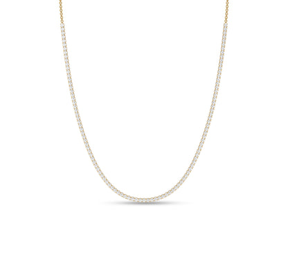 Elegant 14K yellow gold tennis necklace with diamonds