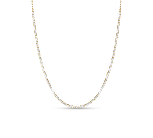 Elegant 14K yellow gold tennis necklace with diamonds