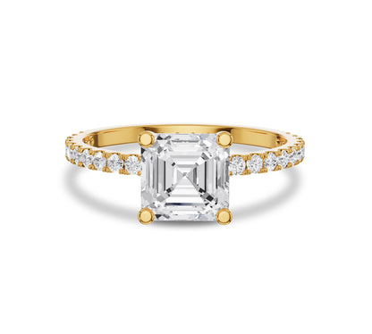 Asscher Cut Lab-Grown Diamond Engagement Ring