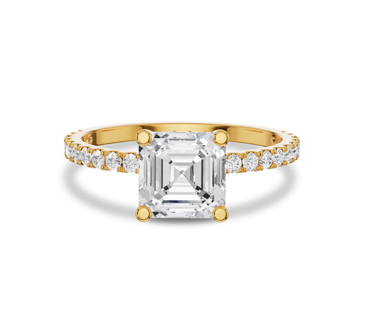 Asscher Cut Lab-Grown Diamond Engagement Ring