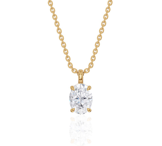 necklace with oval pendant​ yellow gold