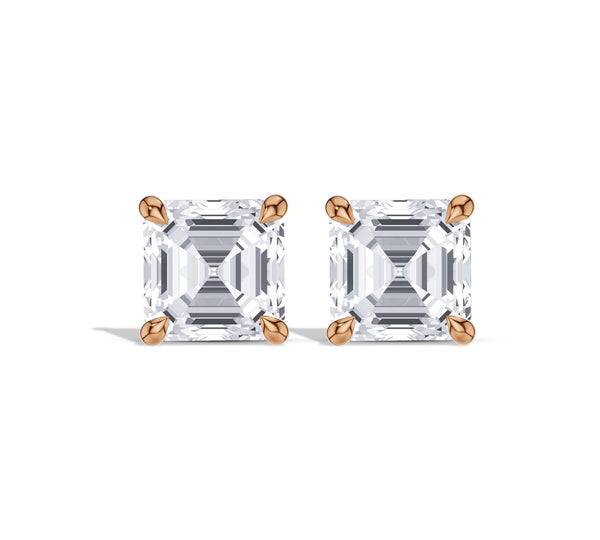 Asscher Cut Lab Grown Diamond Studs