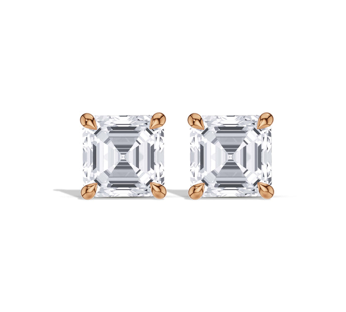 Asscher Cut Lab Grown Diamond Studs