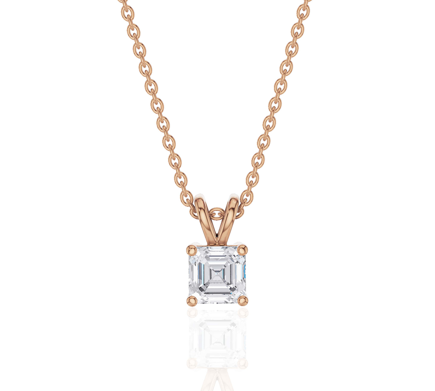 princess diamond solitaire necklace​
