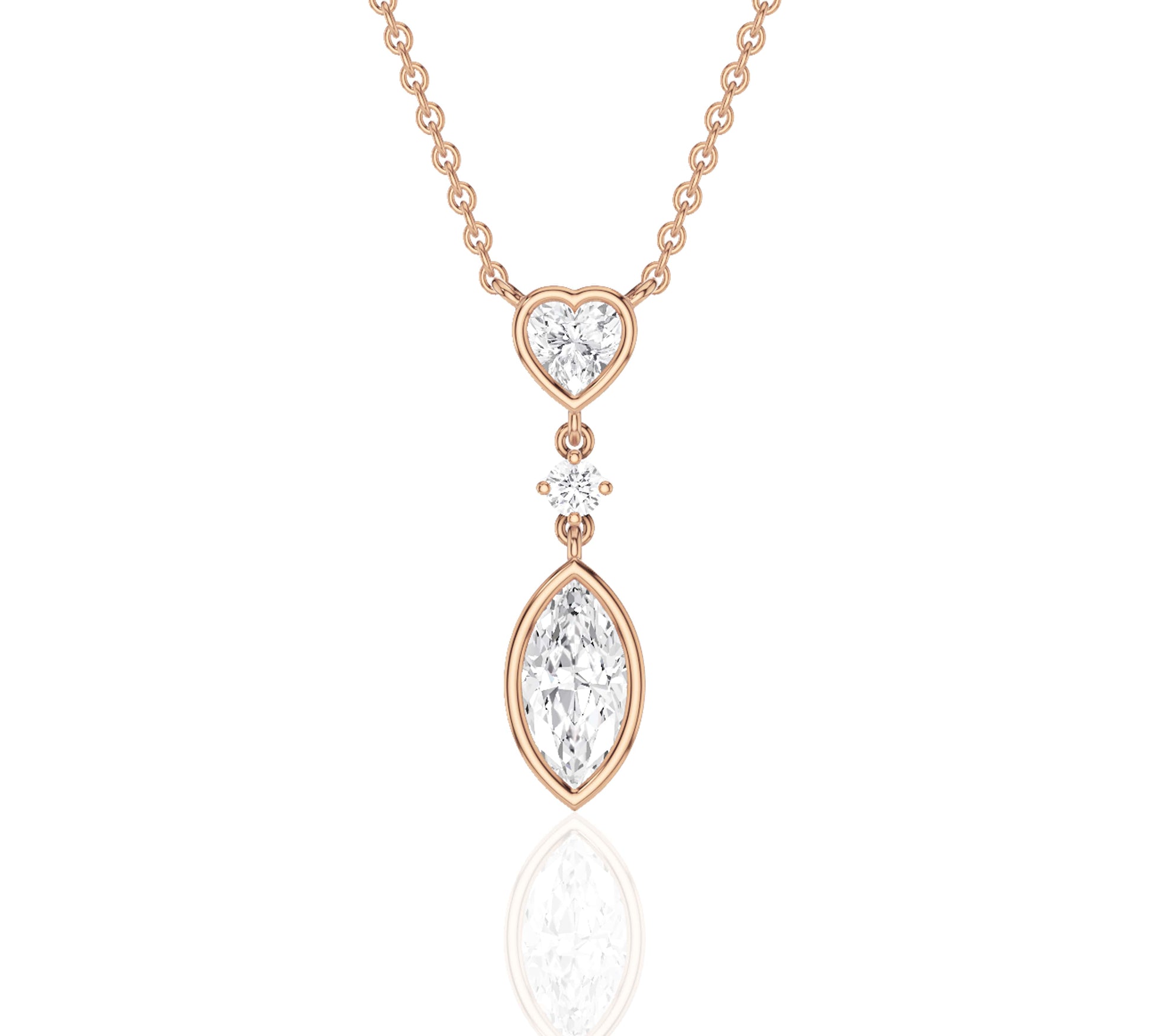 women's diamond necklace​ rose gold