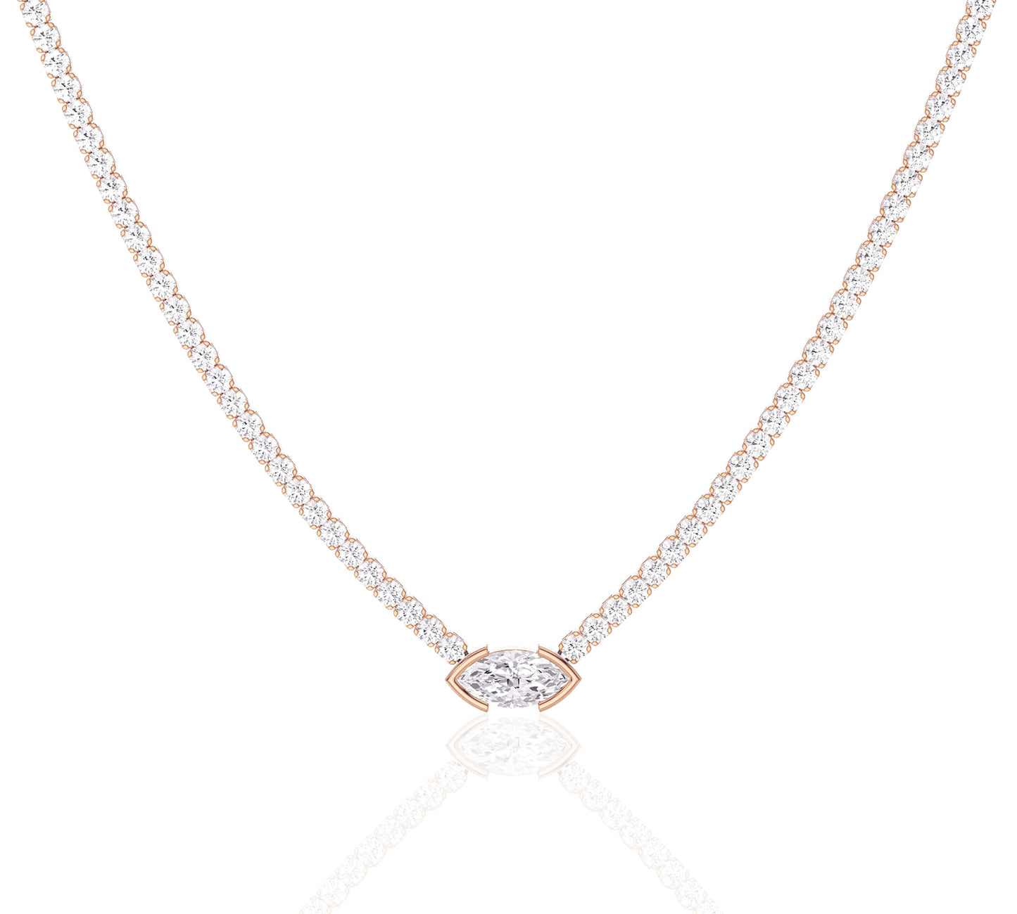 rose gold diamond tennis necklace