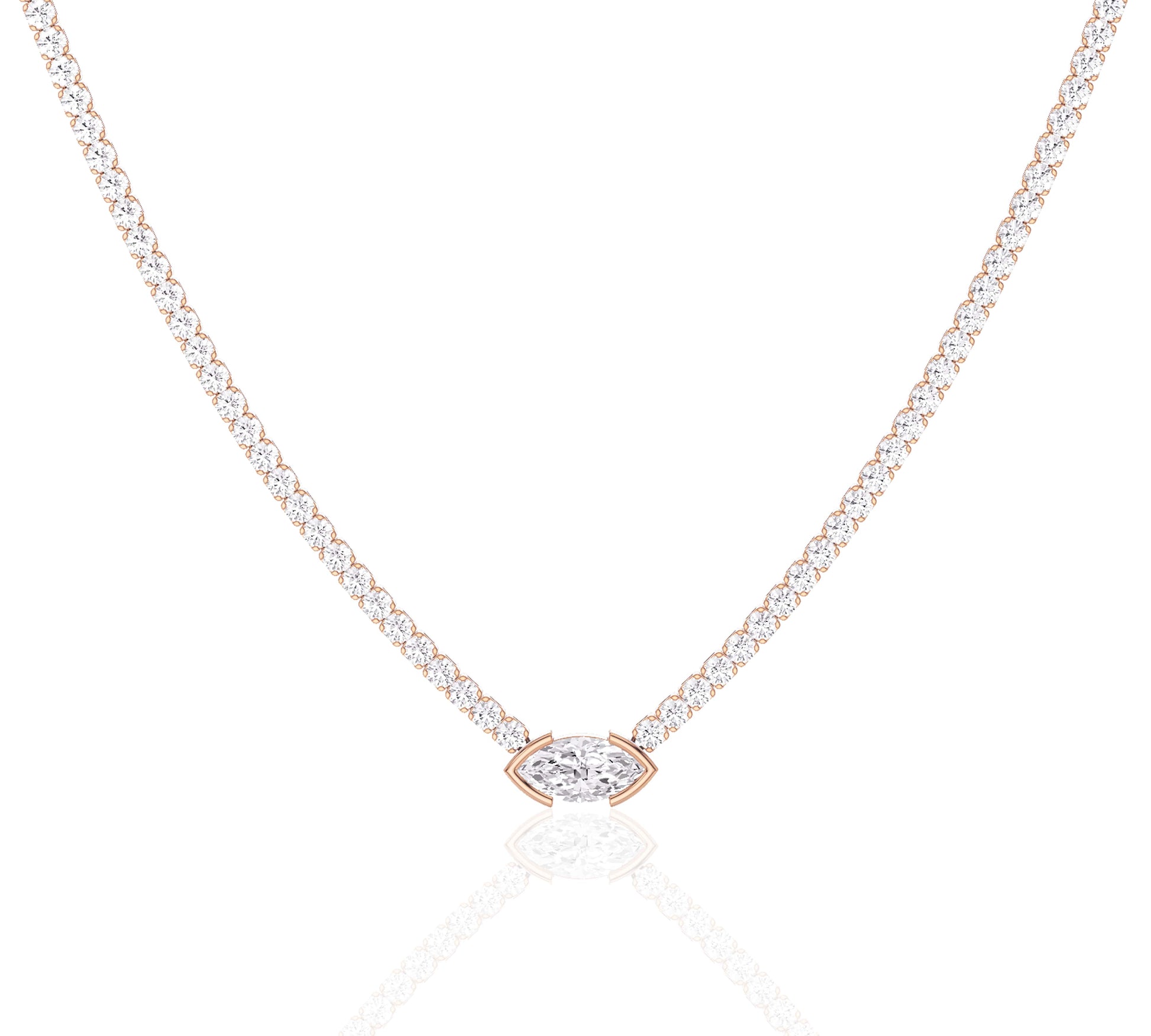 rose gold diamond tennis necklace