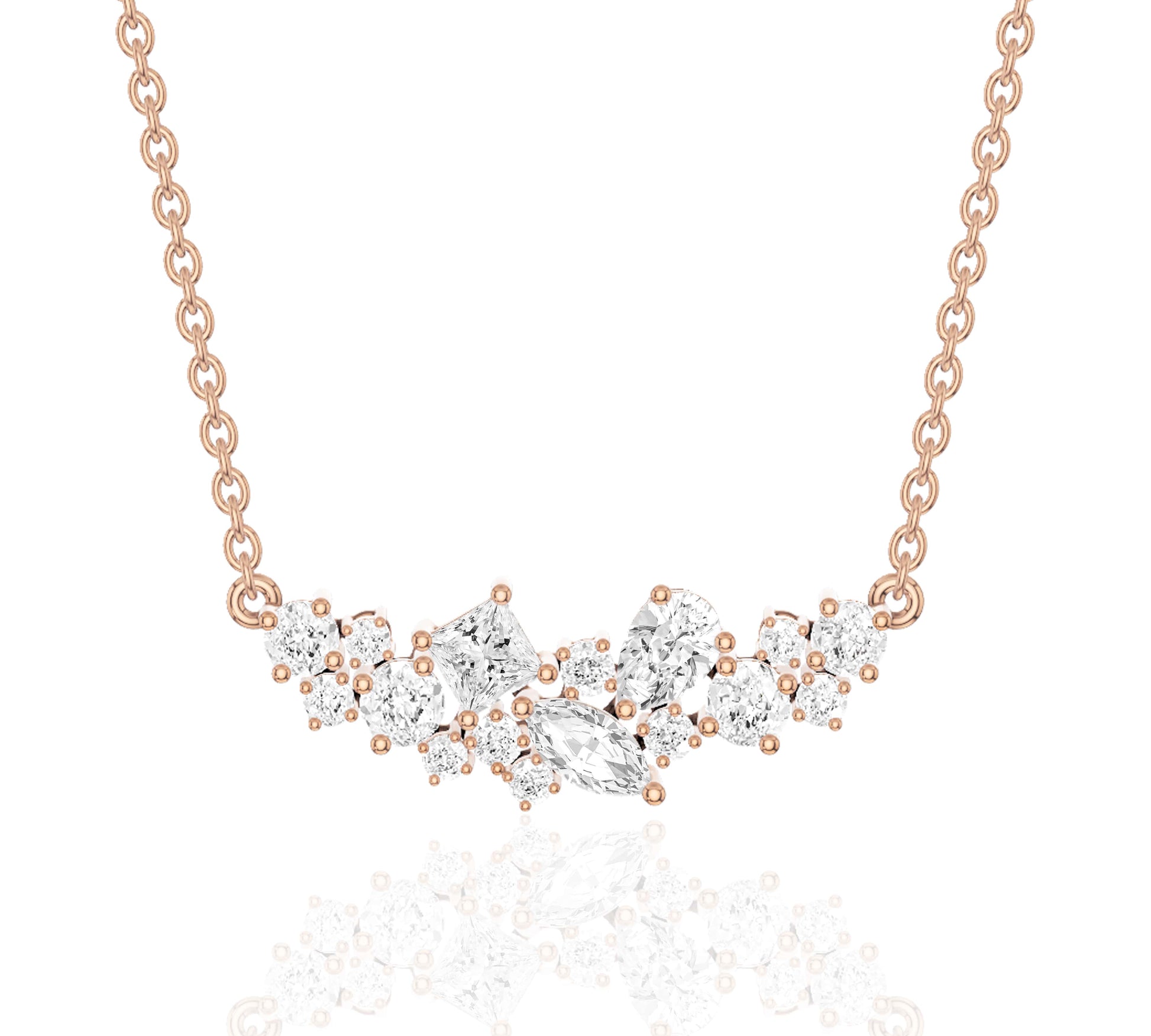 Close-up of a yellow gold necklace