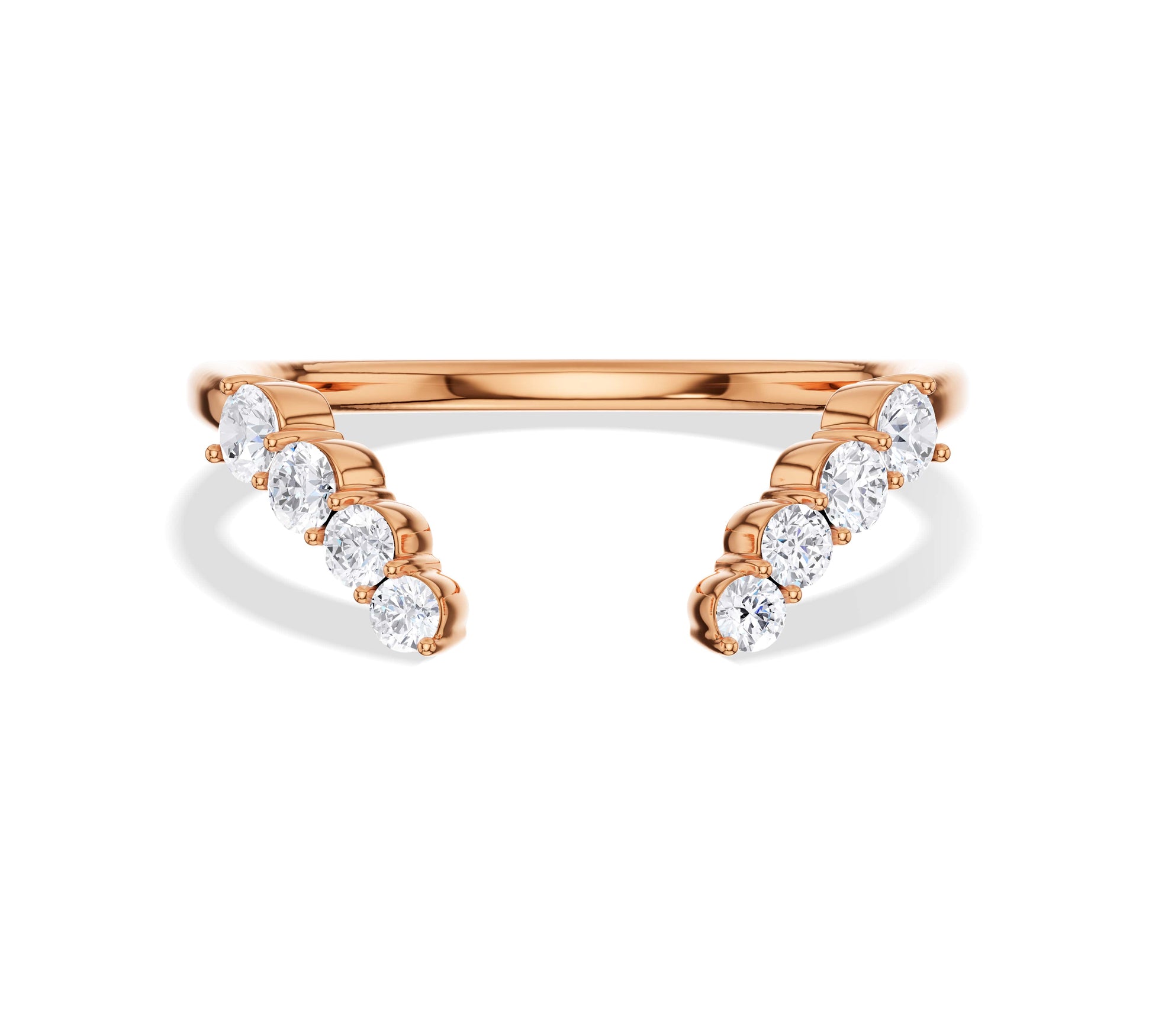 14k rose gold open wedding band