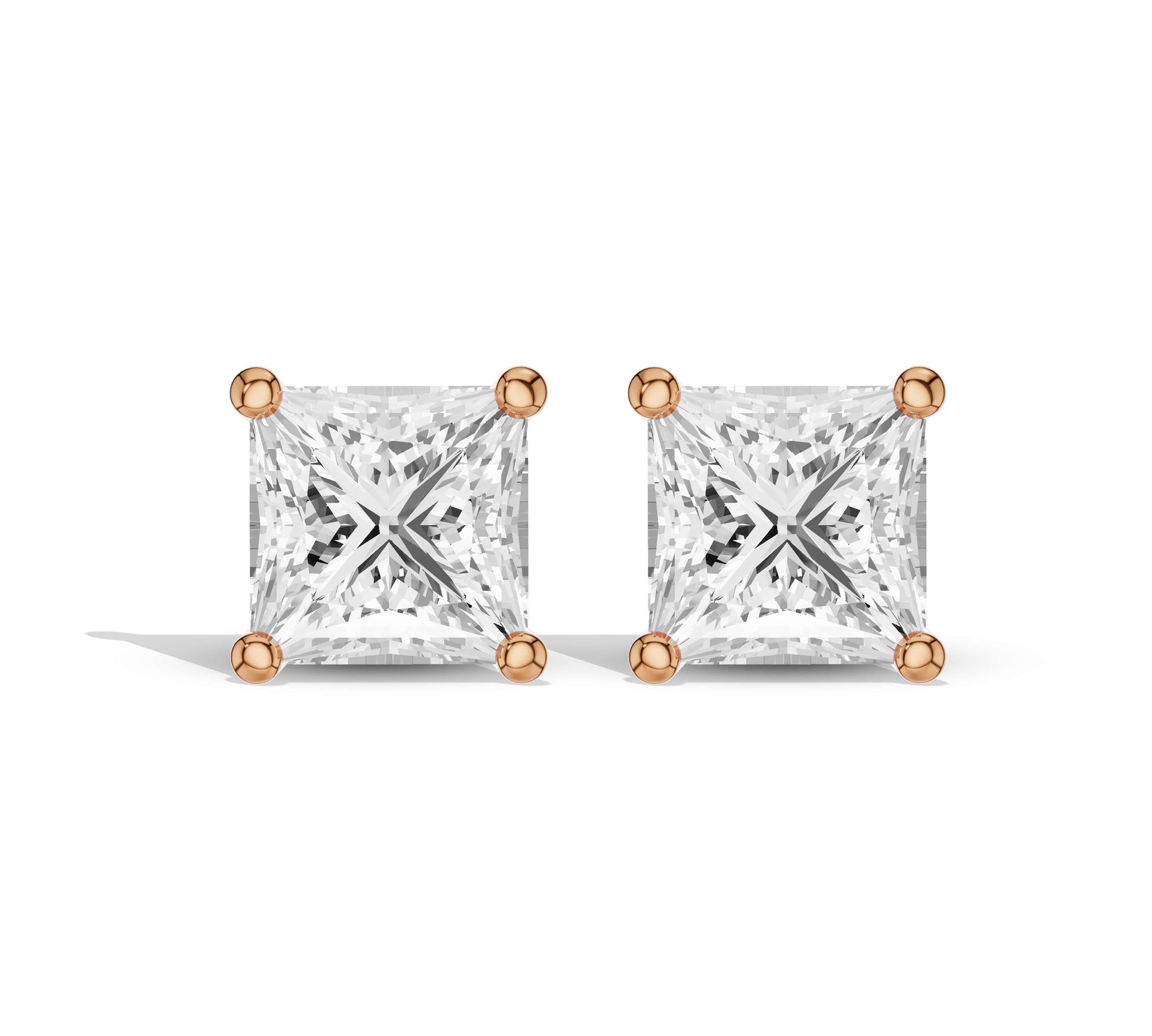 Luxury square diamond studs