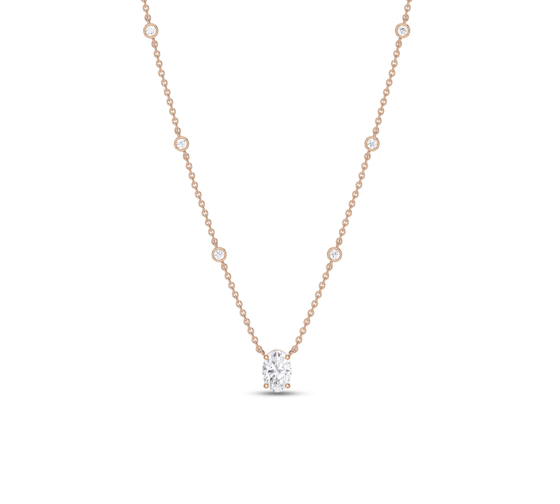 rose gold Station Necklace