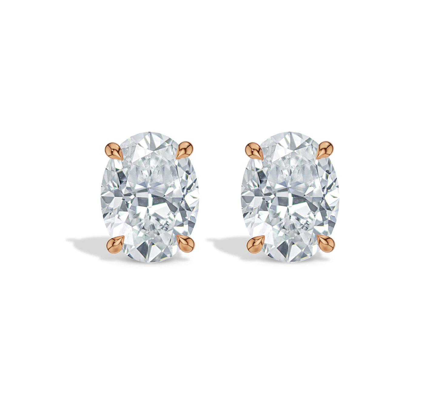 rose gold diamond earrings oval