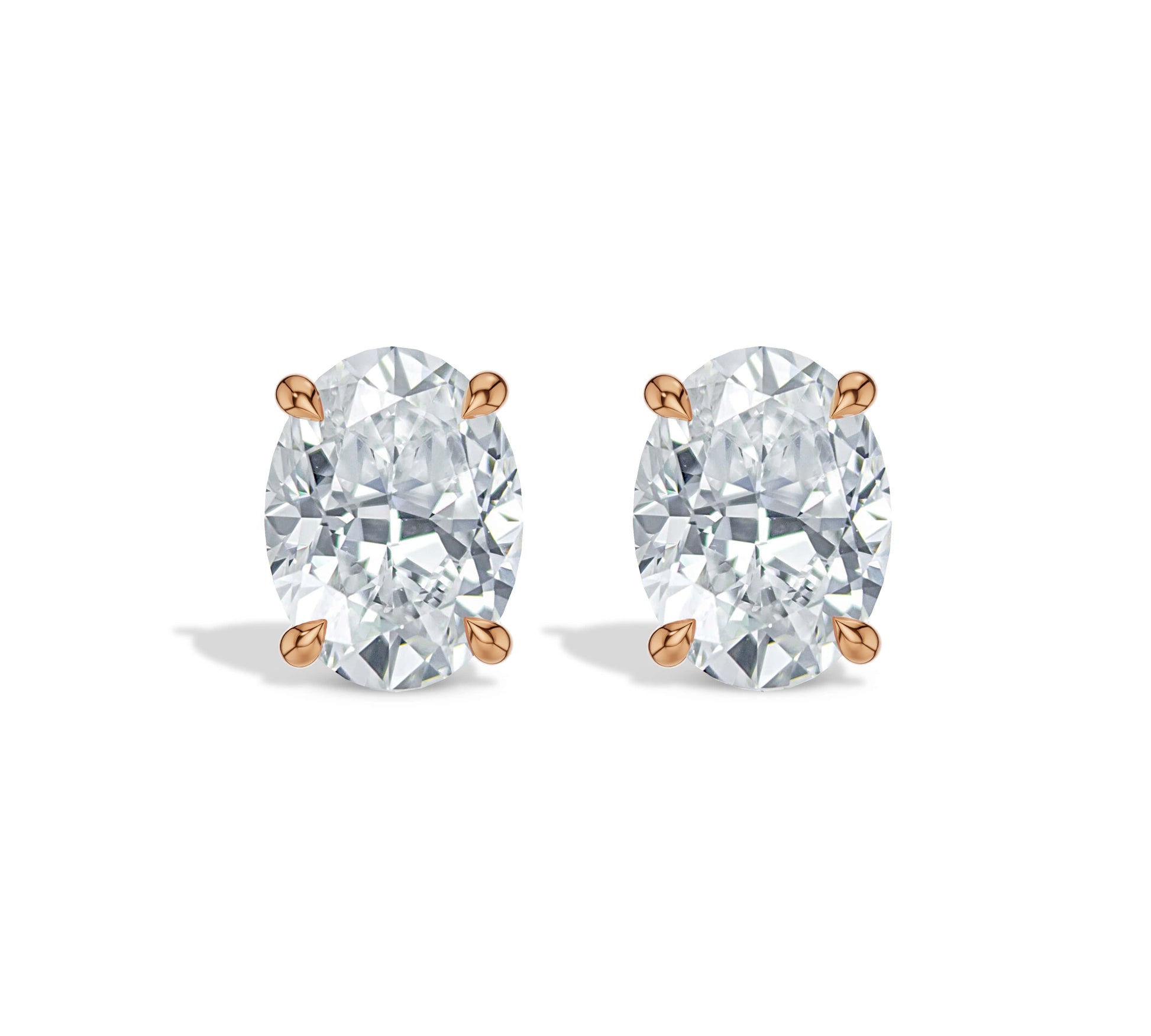 rose gold diamond earrings oval