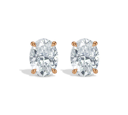 rose gold diamond earrings oval